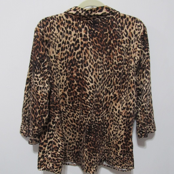Lane Bryant Button Down Leopard Print Blouse - Picture 6 of 7